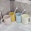 Taza de Lavado para el Hogar de Plástico Grueso Resistente a Caídas con Asa para Dormitorio, Taza de Agua, Taza Simple para Enjuague Bucal, Impresión Personalizada de LOGOTIPO