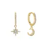 Pendientes Europeos y Americanos de Estrella y Luna Transfronterizos para Mujer, Lujo Accesible Diseño de Nicho, Moda de Gama Alta Elegantes, Pendientes y Pendientes Versátiles