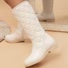 Botas de Princesa Bordadas para Niñas Estilo Nuevo 2025, Botas Largas Calientes Forradas de Felpa para Niñas Pequeñas, Botas Altas Cómodas de Suela Suave, Botas de Monta