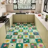 Alfombrilla de cocina de cuero pintada al óleo, engrosada, impermeable, ecológica, sin olor, antideslizante, fácil de mantener, alfombra con forma personalizada