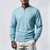 Sudadera Waffle Gruesa Henley de Manga Larga para Hombre, Talla Grande, Estilo Americano Casual, 2026
