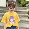 Camisetas de Manga Corta para Niñas Verano 2026, Camisetas de Media Manga Súper Elegantes, Camisetas con Estampado de Dibujos Animados Lindos, Tops de Algodón Puro a la Moda
