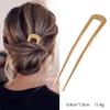 Site oficial japonês Mesmo estilo grampo de cabelo de metal prato de papel concha prendedor de cabelo popular online mesmo estilo garfo de cabelo com esferas de liga em forma de U