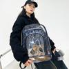 Mochila transparente estilo coreano mochila personalizada graffiti transparente personalizada mochila escolar para estudiante universitario gran capacidad pvc bolsa para hombres y mujeres