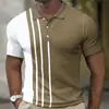 Estação Independente UE Transfronteiriça masculina novo POLO3D impressão digital casual de negócios manga curta gola lapela POLO
