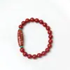 Pulseira de Contas de Cristal Vermelho Cinnabar Nove Olhos Atacado Pulseira de Contas de Cristal Vermelho Cinnabar Nove Olhos