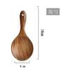 Set de Espátula de Madera de Acacia y Cuchara de Teca, Cuchara de Cocina Doméstica de Madera Maciza, Cuchara Ranurada, Espátula Pequeña de Hoja Tres Líneas para Sartenes Antiadherentes