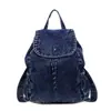 Moda Transfronteiriça 2026 Nova Mochila Jeans Estilo Retrô para Mulheres, Mochila Pequena para Estudantes Universitários, Mochila Escolar Simples Personalizada