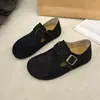 Zapatos Retro de Moda tipo Birkenstock de Cobertura Total para Mujer, Nuevo Modelo Primavera y Otoño 2026 con Aumento Oculto de Altura, Versátiles Zapatos Casuales Slip-On con Hebilla