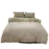 Juego de Cuatro Piezas de Gasa de Algodón Acolchado de Doble Capa con Encaje Francés, Suave y Cómodo para Dormir, Juego de Ropa de Cama de Tres Piezas para Dormitorio de Estudiantes, Sábana y Funda de Edredón