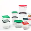 Contenedores de Almacenamiento Huiersin para PC de Grado Alimenticio, Frascos Sellados, Contenedores de Almacenamiento Transparentes de Boca Ancha, Contenedores Cuadrados y Redondos Sellados