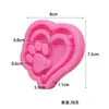 Molde de Silicone de Resina de Cristal DIY Formato de Coração Pata de Urso Design de Desenho Animado Molde para Pingente de Chaveiro Artesanal