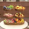Estante de Bocadillos de Escritorio Bandeja de Frutas para Uso en el Hogar en la Sala de Estar Mesa de Café, Canasta de Frutas de Lujo de Múltiples Capas de Gama Alta, Estante de Almacenamiento de Bocadillos y Frutas Secas