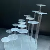Fornecimento de Expositores Acrílicos em Camadas de Alta Transparência, Expositores de Sobremesas, Suportes para Bolos, Expositores Redondos em Sete Camadas para Blind Boxes, Expositores de Casamento de Alta Estética