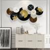Sala de estar de casa estilo europeu parede de fundo decoração de parede estéreo criativa ferro forjado folha de ginkgo pendurada na parede decoração de varanda cruzamento de parede