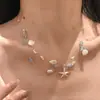 [Paraíso das Estrelas do Mar] Colar Criativo DIY de Estrela do Mar Corrente de Clavícula Nicho para Viagens de Verão à Beira-Mar Fotografia para Mulheres