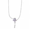 Collar de gota de agua de circón, cadena de clavícula de lujo ligero de nicho de alta gama, elegante y único, conjunto de joyería simple y versátil al por mayor