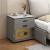 Nueva Mesa de Noche Inteligente Antirrobo para Dormitorio Sin Ensamblaje Hogar Mesa de Noche de Madera Maciza Gabinete de Almacenamiento Multifuncional Seguro