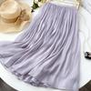 Faldas Elegantes Cuidadosamente Seleccionadas para Mujer, Faldas de Línea A de Longitud Media Ajustadas, con Caída y Fluidez, Faldas de Organza de Verano