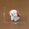 Figuras fofas de gato e cachorro dançando, bonecas miniatura adoráveis, acessórios de decoração DIY para casa de bonecas, paisagem em miniatura, pequenos enfeites de mesa