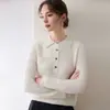Outono/Inverno 2026 Estilo Coreano Gola Polo Caxemira Feminino Com Bolsos Abotoado Emagrecedor Para Ir ao Trabalho Versátil Malha Camada Base Suéter