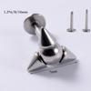 Aretes de Tornillo de Acero Inoxidable Transfronterizos Cónicos Dientes Exteriores Tachuelas para Labio Aretes de Bola de Acero Soldados Triangularmente Aretes Punk para Perforación