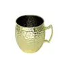 Fornecimento Transfronteiriço de Copos Moscow Mule, Copos de Coquetel de Aço Inoxidável, Copos em Formato de Tambor de Cobre Galvanizado Eletroliticamente Gravados, Taças de Vinho Personalizadas