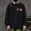 Camiseta Masculina de Manga Longa da Marca Tendência de Outono Design Americano High Street Senso Casual Top Camiseta para Homens LOGO Personalizável