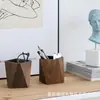 Portalápices de Nogal Negro para Estudiante Caja de Almacenamiento de Papelería para Escritorio Simple Portalápices de Madera para Escritorio de Oficina Portalápices Multiángulo