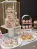 Nuevo Estante Blanco para Mesa de Postres Madera Acrílico Blanco Soporte de Exhibición para Mesa de Postres Decoración de Mesa