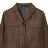 2025 Outono e Inverno Novo Europeu e Americano Transfronteiriço Jaqueta Curta de Terno Feminino Marrom Textura Camurça W085 365187