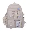 Mochila de Estilo Universitario Nuevo de Comercio Exterior para Mujer Estilo Coreano Bolsa para Estudiante Bolsa para Estudiante de Primaria y Secundaria Tela de Nylon Mochila de Gran Capacidad