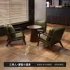 Conjunto de Mesa e Cadeiras para Café, Booth de Bar, Loja de Sobremesas e Chá com Leite, Sofá de Restaurante, Área de Descanso, Cadeira Vintage de Couro Oleado
