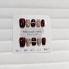 Unhas Vestíveis 10 Peças S061 Vermelho Estrelado Corrente Escada Curta Diamante Luxo Acessível Noiva Diamante Elegante Sofisticado Clareador Unhas Postiças