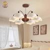 Lámpara de Techo Digya Crema Estilo Mid-Century Cáscara de Huevo Sala de Estar Luz Principal Nogal Retro Gama Alta Protección Ocular Dormitorio Comedor