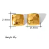 Comercio exterior transfronterizo superventas simples retro moda liso plisado geométrico clásico oro real 18K acero inoxidable aretes
