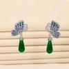 Novos brincos de zircônia cravejada borboleta pendente brincos com pino de prata s925 brincos de moda de luxo de nicho fabricantes atacado