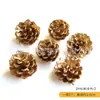 Chapeleiro Maluco [Frutas Secas Douradas de Natal] Casamento Artesanal DIY Decoração de Guirlanda de Natal Planta Natural Flores Secas
