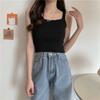 Camisola blanca pequeña de punto estilo BM para mujer, diseño de interiores de verano, estilo nicho, top corto de chica atractiva a la moda