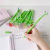 Caneta esferográfica neutra estilo cartoon feminino com flores de rosa artificiais e refis substituíveis, adequada para journaling, presente de Dia dos Namorados para estudantes