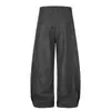 Pantalones retro americanos de cimitarra para hombre, diseño de marca de moda de alta calle con ambiente casual, pantalones holgados de pierna ancha de color liso