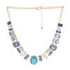 Collar exagerado y único de diamantes completos europeos y americanos con gemas de colores, collar de banquete de moda súper brillante, accesorio de lujo ligero para celebridades femeninas