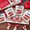 Nuevo Clip para el Cabello de Tela Rojo Terciopelo de Año Nuevo para Niñas con Diseño de Animales de Dibujos Animados, Suave con el Cabello, Set de Goma para el Cabello y Clip