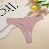 TEMU popular transfronteiriço calcinha feminina sem costura cor sólida ultra-fina de seda gelada calcinha feminina de cintura em V fio dental feminino sem costura