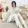 Pijama Feminino 2026 Novo Outono e Inverno Algodão Nuvem Conjunto de Roupa para Casa Desenho Animado Manga Longa Feminino Gola Lapela Outerwear
