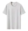 Camiseta de Malha Ice-Wrinkle de Nylon Sem Costura Gola Redonda Respirável Nova de Verão Solta Casual Versátil Esportiva Manga Curta 00