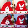Chapéu de Natal Presente Chapéu de Natal Infantil Luz LED Chifres Brilhantes Decoração Feltro Boneco de Neve Chapéu de Papai Noel Desenho Animado