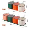 Caixa de Condimentos para Cozinha Doméstica, Multicompartimentada Sal, Açúcar, Caixa de Condimentos MSG, Conjunto Combinado de Compartimento Único de Luxo Leve, Pote de Condimentos
