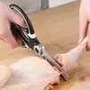 Tesoura de Cozinha Multifuncional para Uso Doméstico, Especificamente para Cortar Peixe, Legumes, Churrasco, Frango e Ossos de Pato, Feita de Aço Inoxidável, Forte e Durável