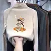 Top interior para niñas, nueva colección de invierno 2026, cuello medio alto, camiseta de manga larga linda para niños, hecho de forro polar grueso